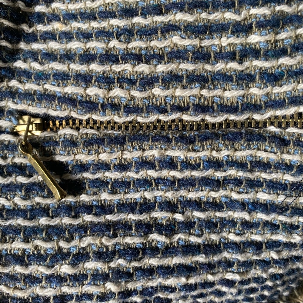 Zara Weave Crop Jacket in Blue & Sage - Picture 7 of 12